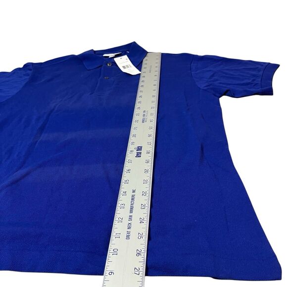 Lacoste Polo Shirt Mens Large Blue Cotton Short Sleeve Logo DIY Repair Flawed - Picture 5 of 11